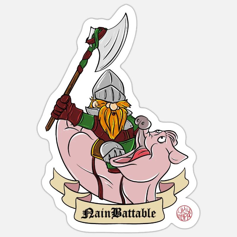 Warrior Dwarf - the Beatable Dwarf Sticker size S (10 x 10 cm)