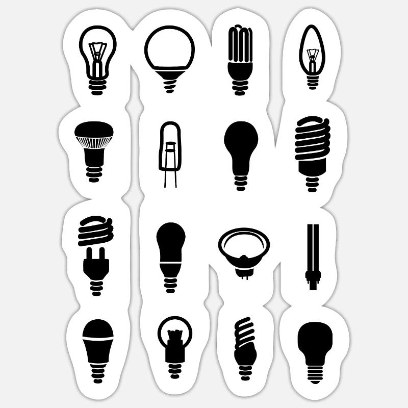 Ampoule - Sticker taille S (10 x 10 cm) - blanc mat