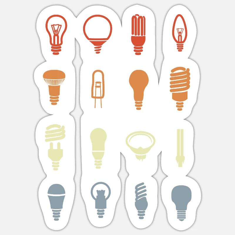 Douilles d’ampoules - Sticker taille S (10 x 10 cm) - blanc mat