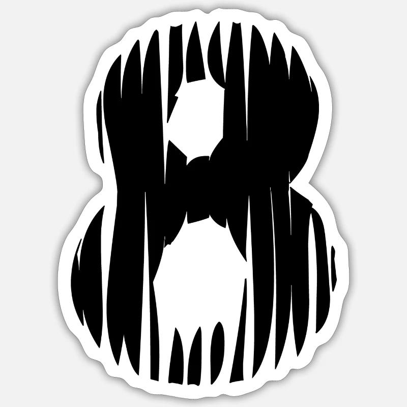 8 number jersey - Sticker size S (10 x 10 cm) - white matte
