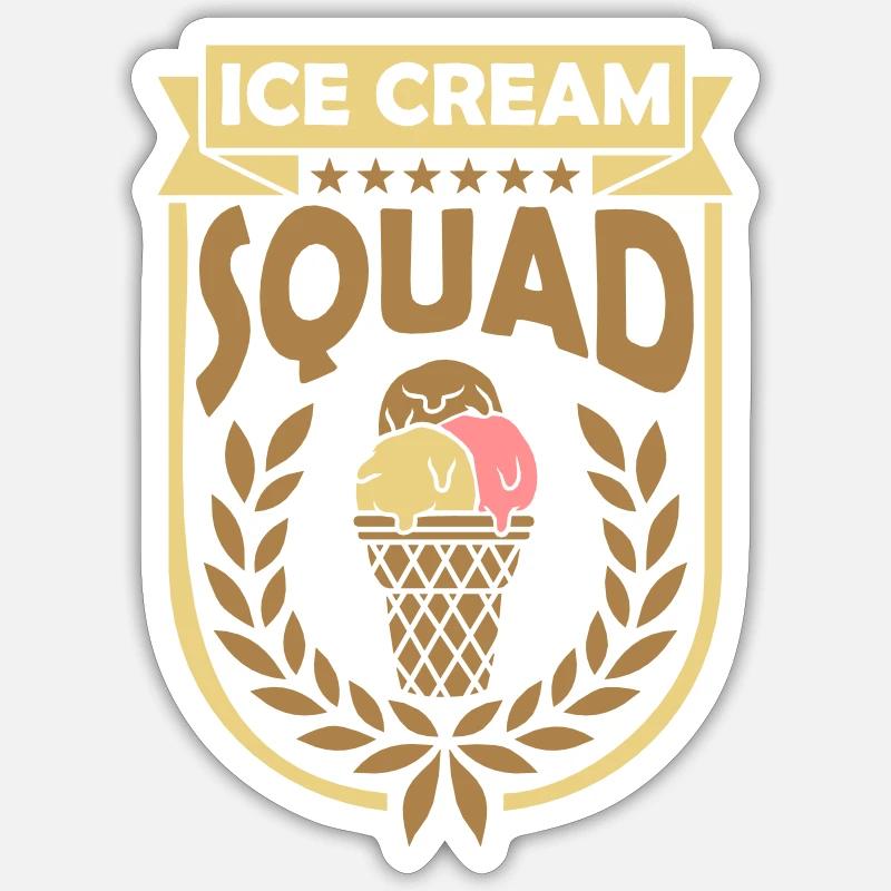 Équipe Ice Cream Squad - Sticker taille S (10 x 10 cm) - blanc mat