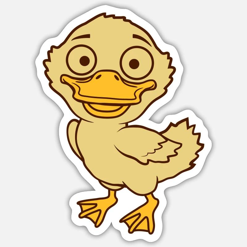Cute little comic ducklings Sticker size S (10 x 10 cm)