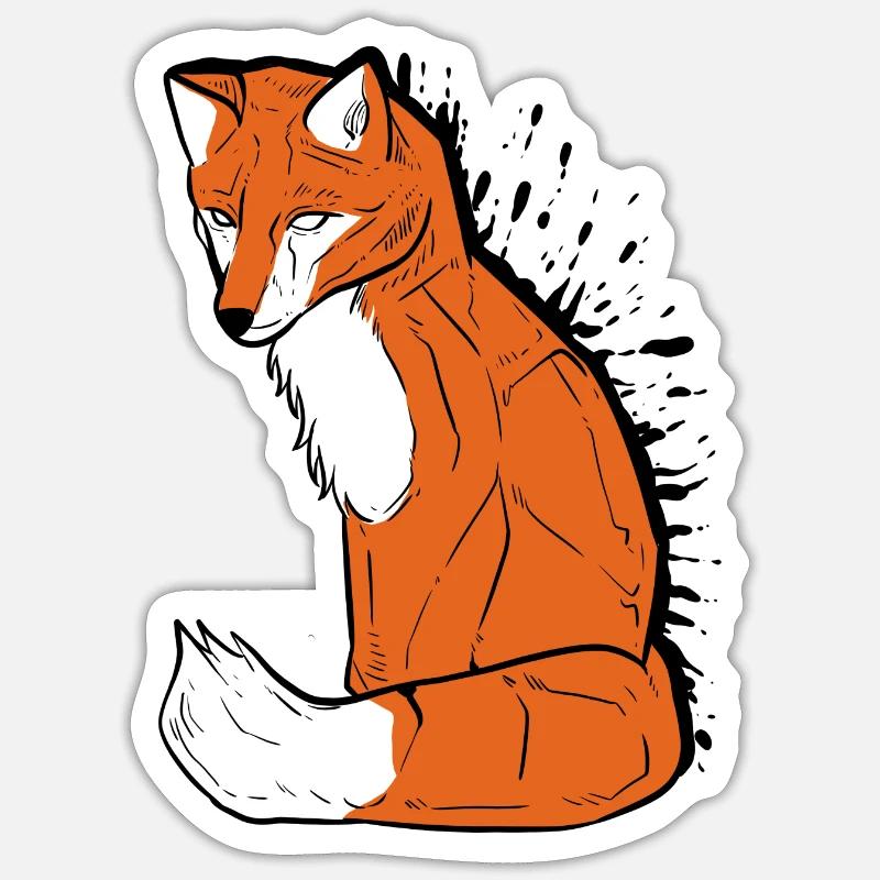 Fuchsfuchs Peintre Cadeau - Sticker taille S (10 x 10 cm) - blanc mat