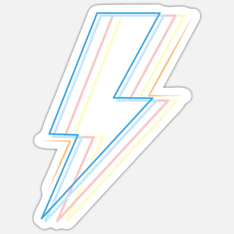 Retro thunder bolt - Retro lightning bolt Sticker Größe S (10 x 10 cm)