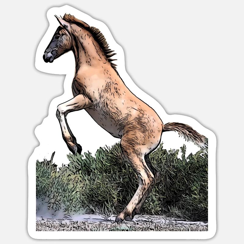 Jeune cheval - Sticker taille S (10 x 10 cm) - blanc mat