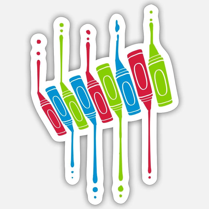 Crayons Drops Cool Design - Sticker size S (10 x 10 cm) - white matte