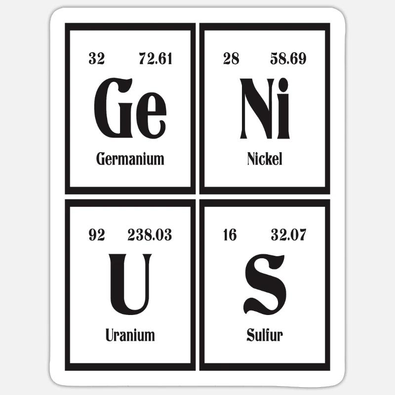 Genius - Periodensystem der Elemente Sticker Größe S (10 x 10 cm)
