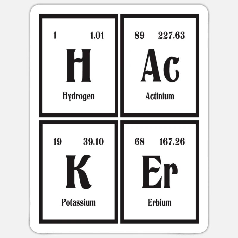 | hacker Tableau périodique des éléments Sticker taille S (10 x 10 cm)
