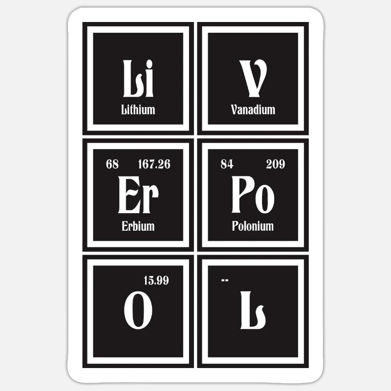 Liverpool | Periodensystem der Elemente - Sticker Größe S (10 x 10 cm) - Mattweiß