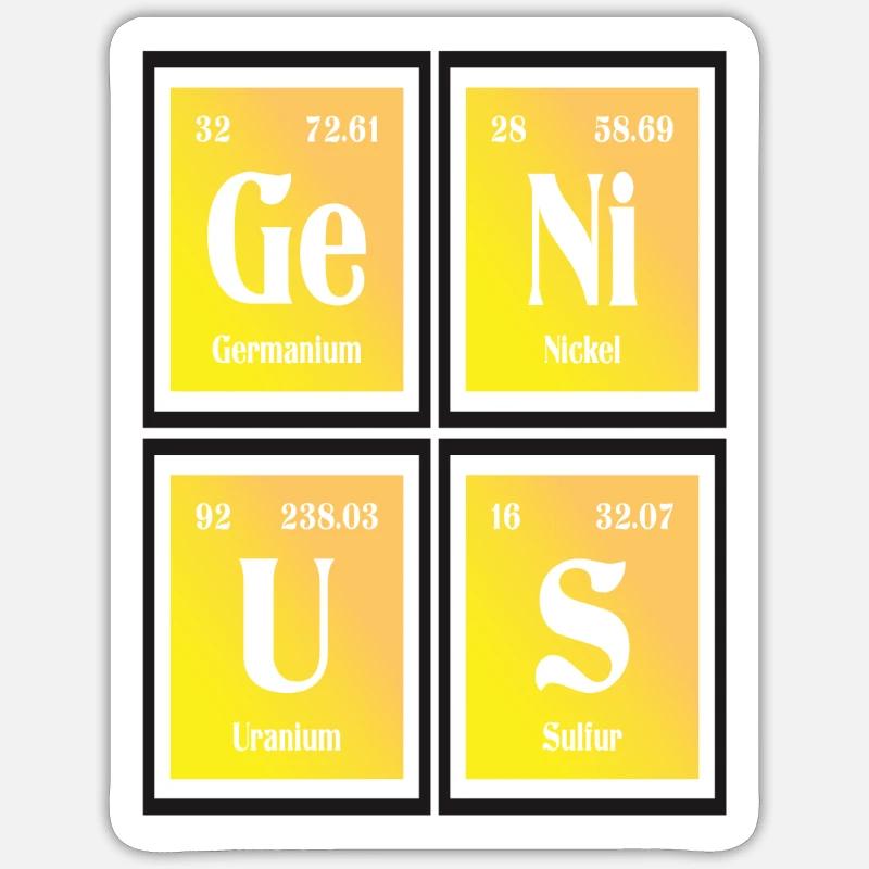 Genius | Periodic Table of Elements - Sticker size S (10 x 10 cm) - white matte