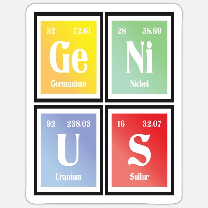 Genius | Periodic Table of Elements Sticker size S (10 x 10 cm)