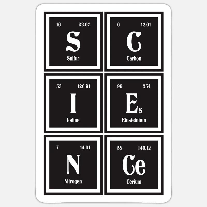 | scientifique Tableau périodique des éléments - Sticker taille S (10 x 10 cm) - blanc mat