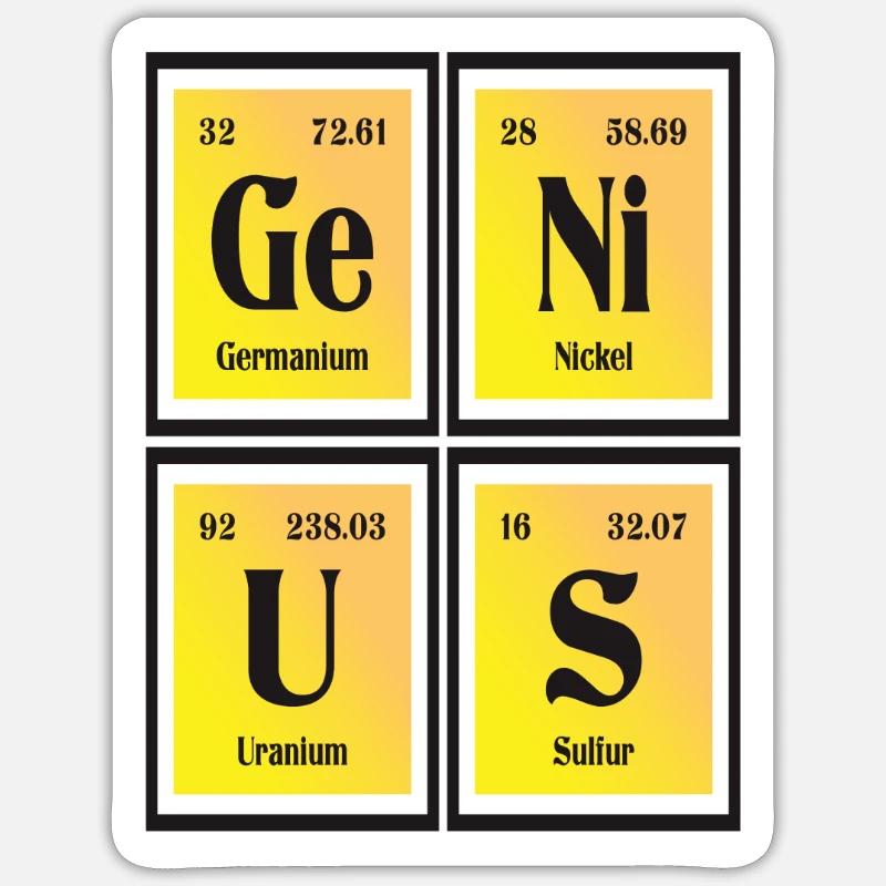 Genius | Periodic Table of Elements Sticker size S (10 x 10 cm)