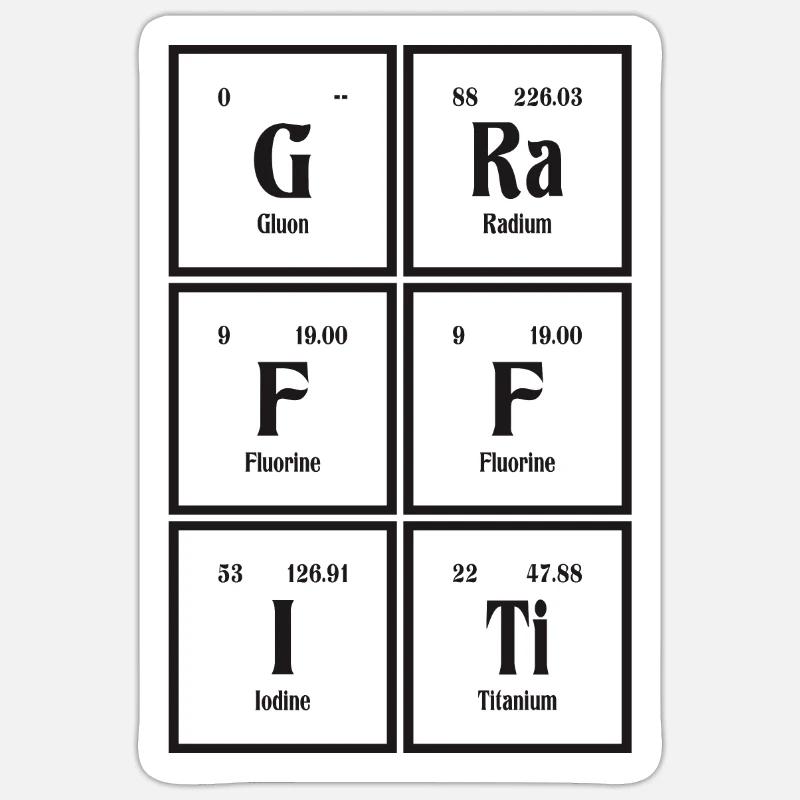 Graffiti-| Periodensystem der Elemente Sticker Größe S (10 x 10 cm)