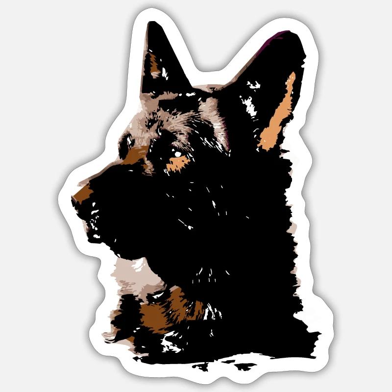 German Shepherd,German Shepherd,hundb,brown - Sticker size S (10 x 10 cm) - white matte