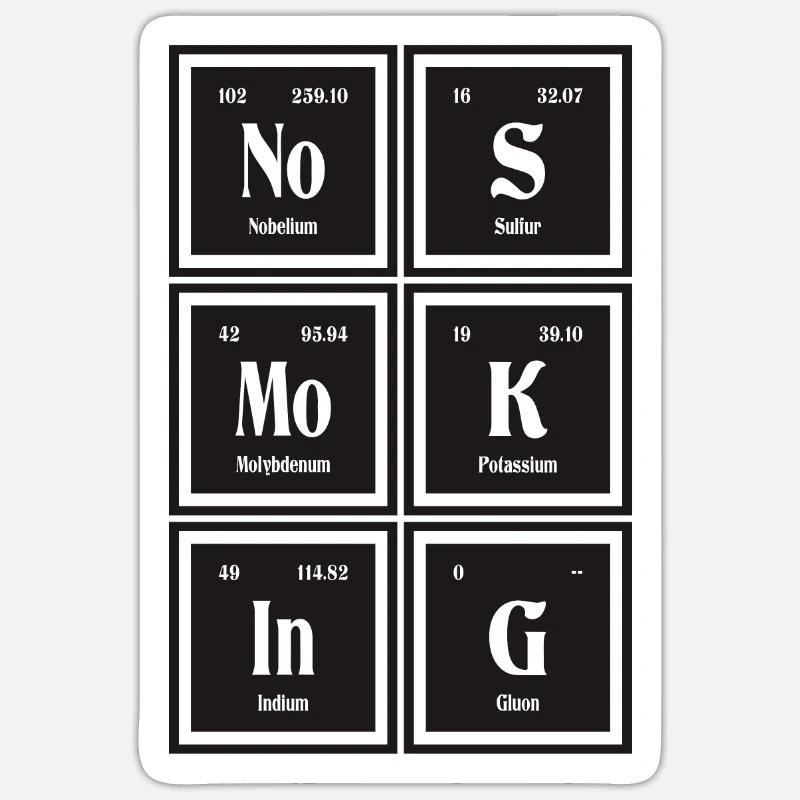 Rauchverbot | Periodensystem der Elemente Sticker Größe S (10 x 10 cm)