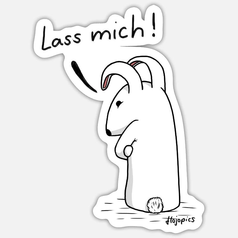 Grummelhase "Lass mich" - Sticker Größe S (10 x 10 cm) - Mattweiß
