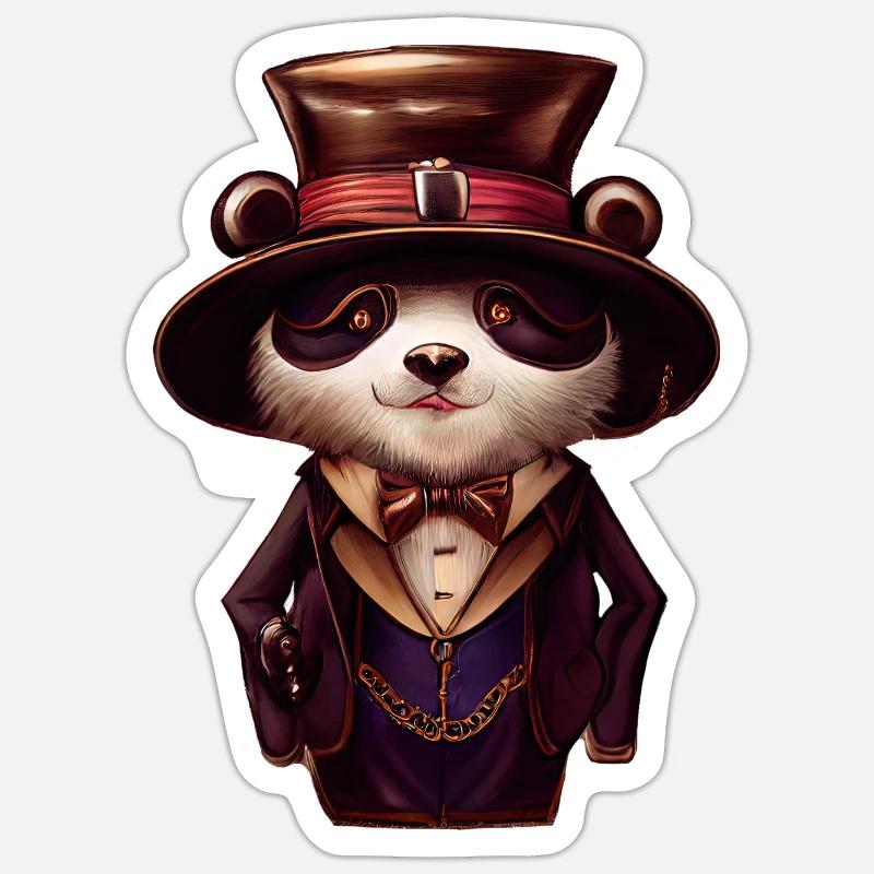 Panda - Sticker Größe S (10 x 10 cm) - Mattweiß