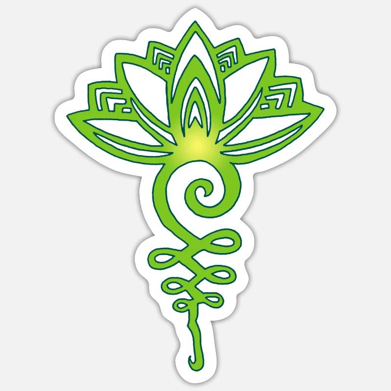 lotus vert éternel Sticker taille S (10 x 10 cm)