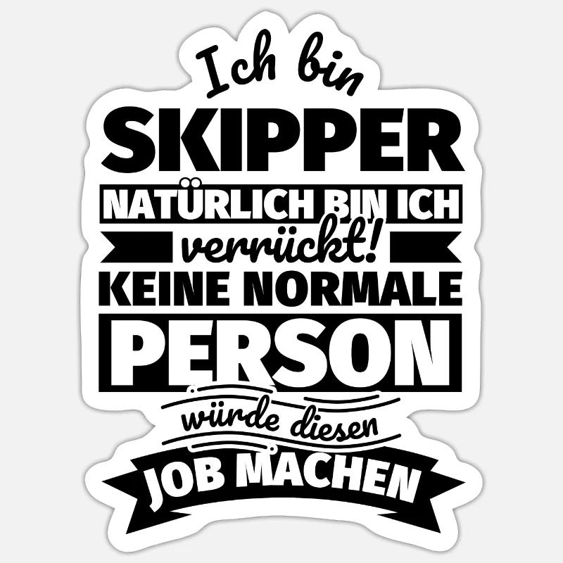 Skipper Geschenke - Sticker Größe S (10 x 10 cm) - Mattweiß