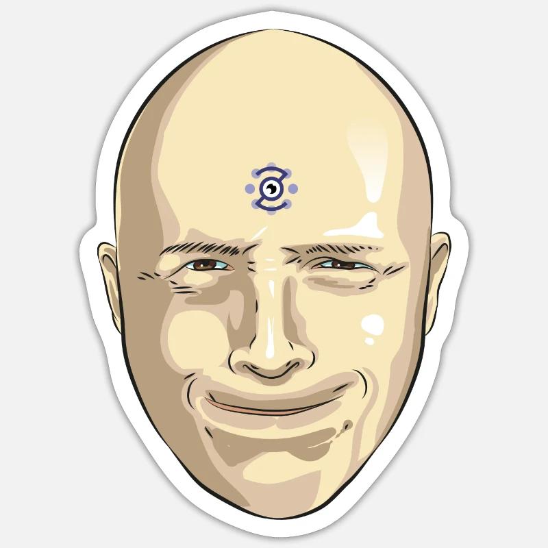 Kugelkopf - sauber - Sticker Größe S (10 x 10 cm) - Mattweiß