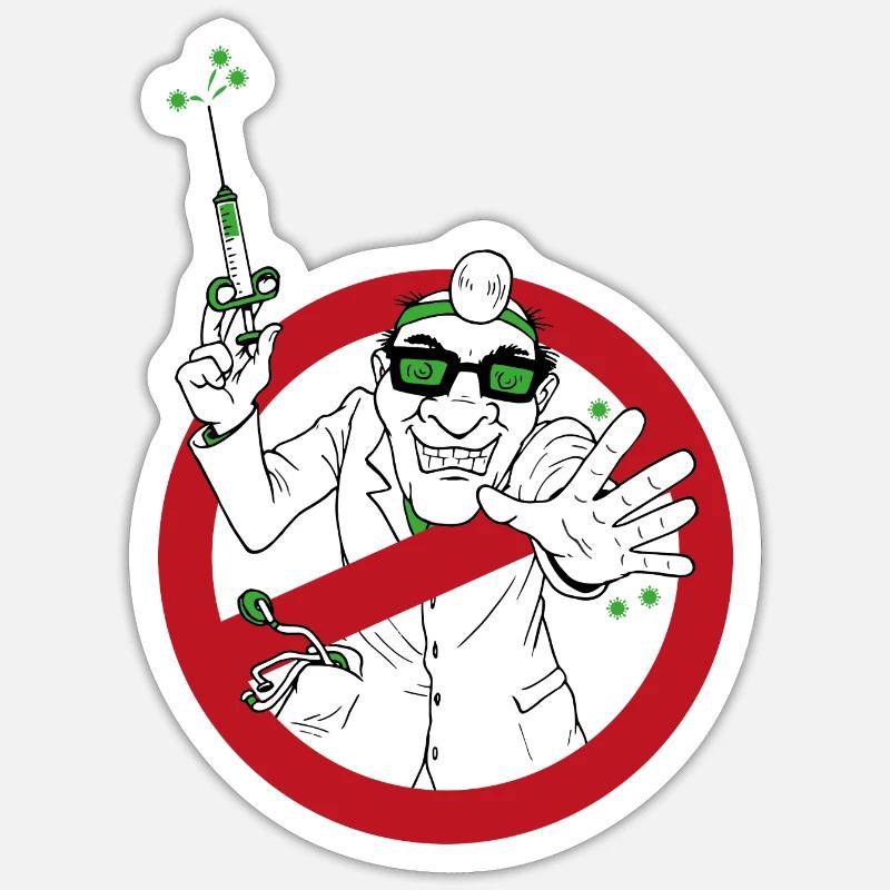 Keine Impfung bitte - Sticker Größe S (10 x 10 cm) - Mattweiß