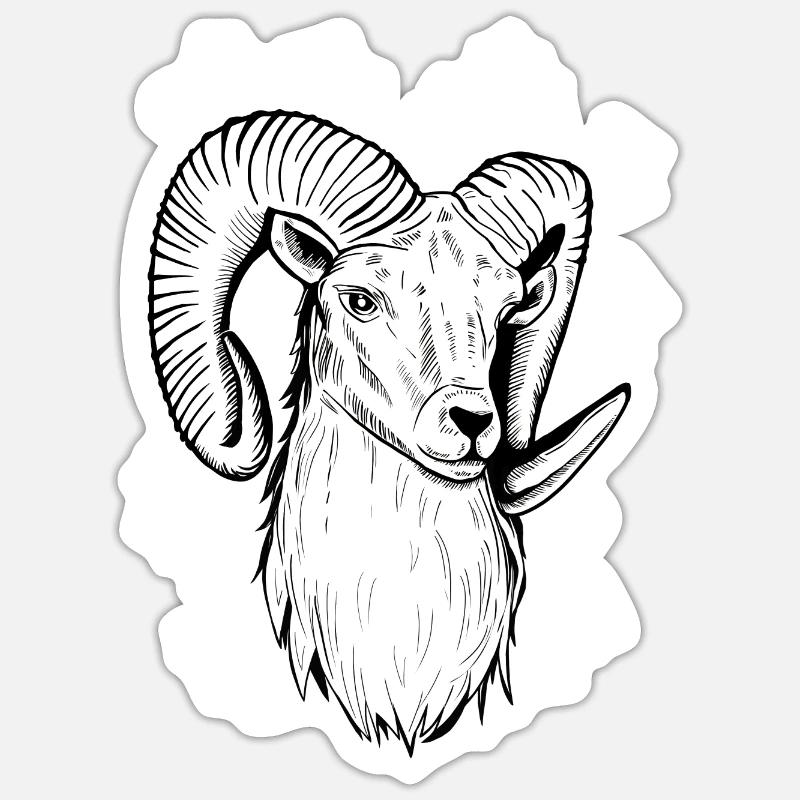 Widder Astrologie Geburtstag - Sticker Größe S (10 x 10 cm) - Mattweiß
