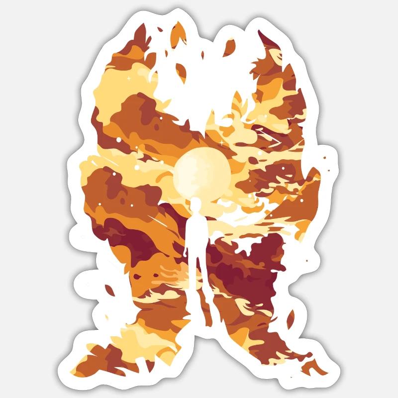 Homme visage - Sticker taille S (10 x 10 cm) - blanc mat