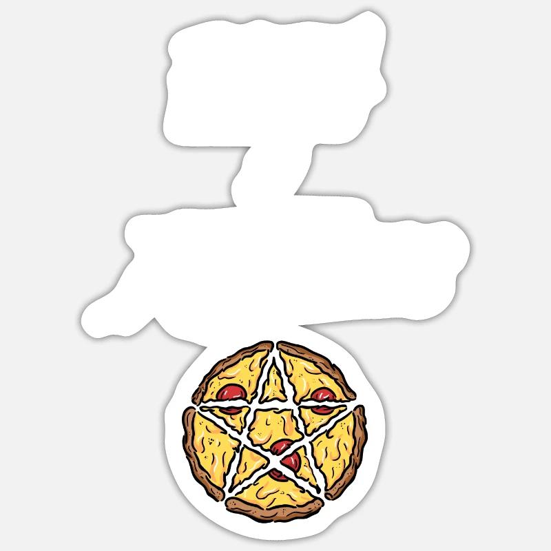 Goth Pizza And Darkness - Sticker size S (10 x 10 cm) - white matte