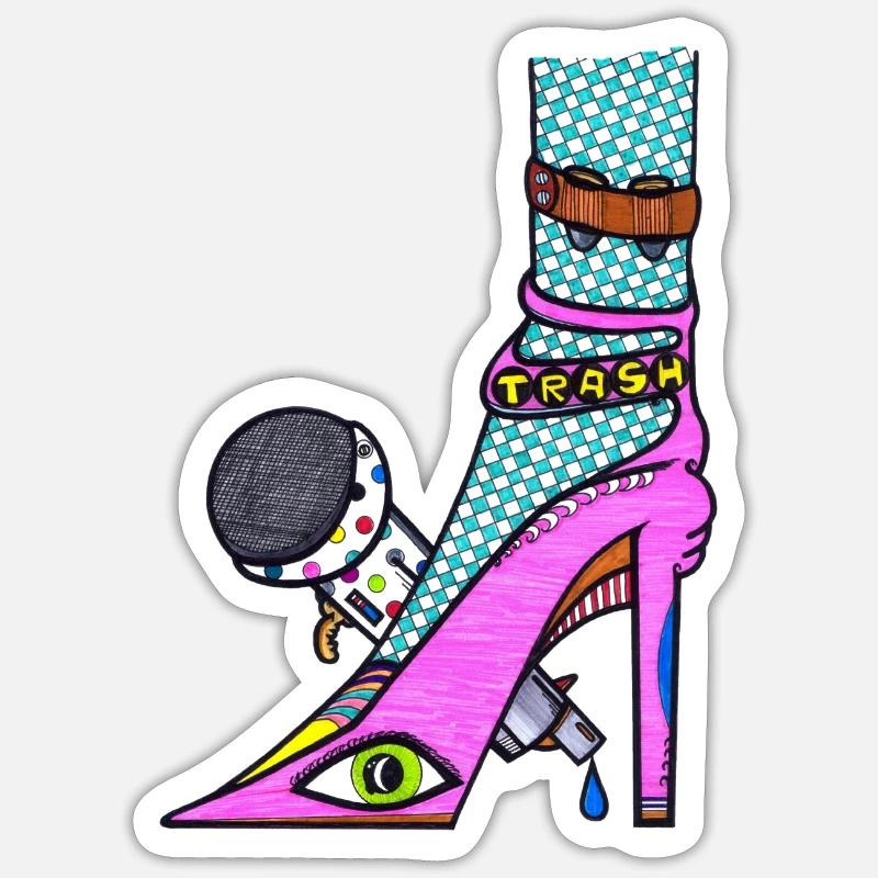Disko Stöckelschuhe Sticker Größe S (10 x 10 cm)