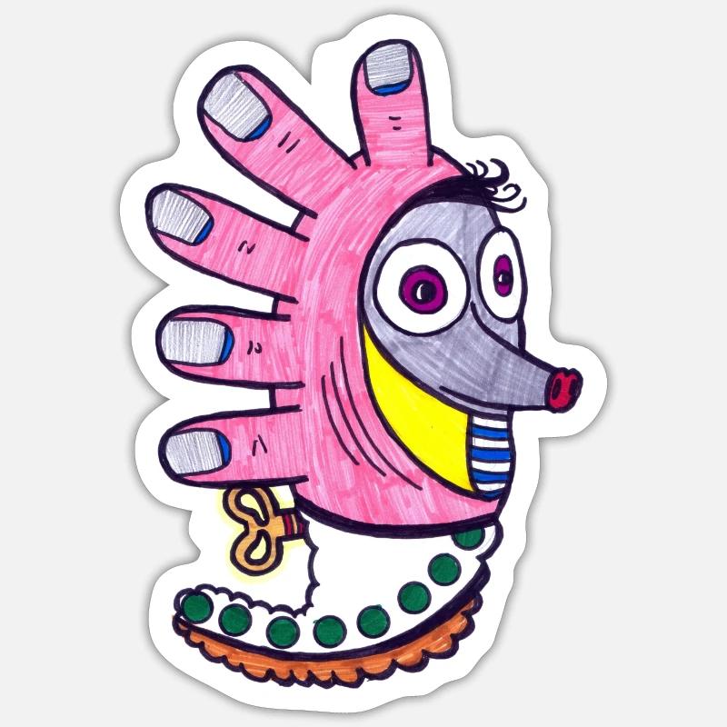 Finger Igel - Sticker Größe S (10 x 10 cm) - Mattweiß