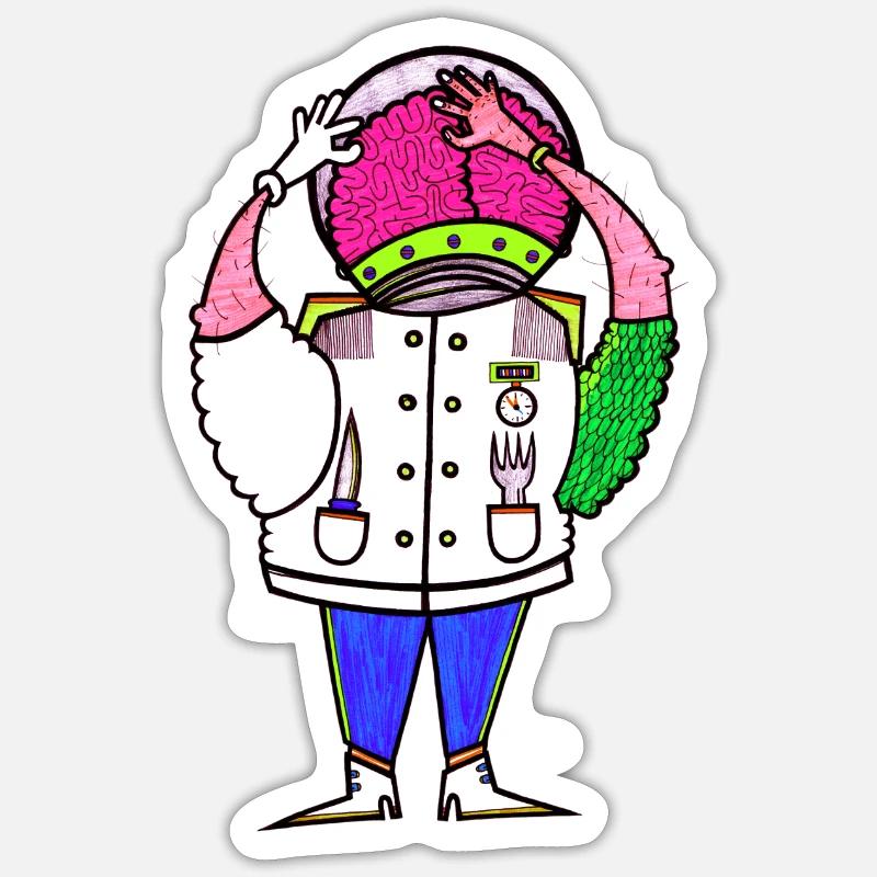 Der Soßen Esser - Sticker Größe S (10 x 10 cm) - Mattweiß