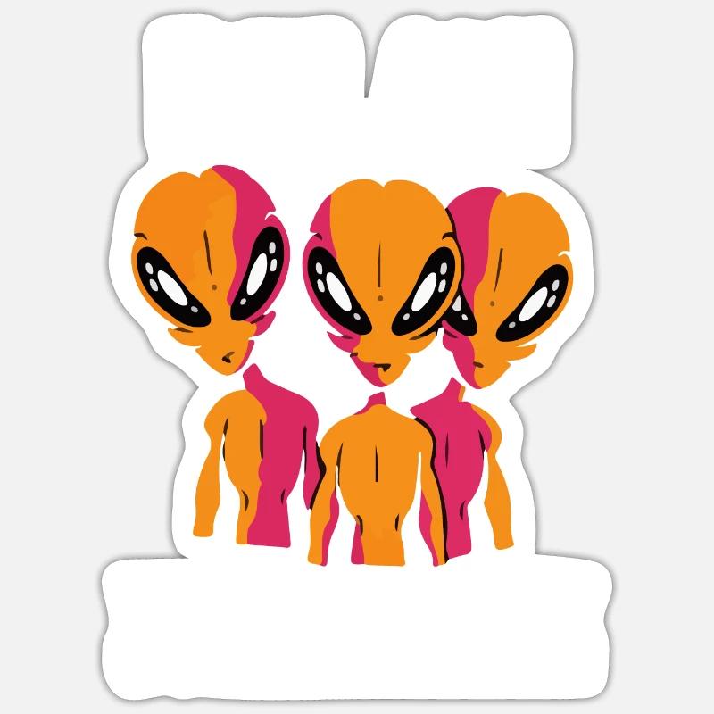 Relax Alien Design - Sticker Größe S (10 x 10 cm) - Mattweiß