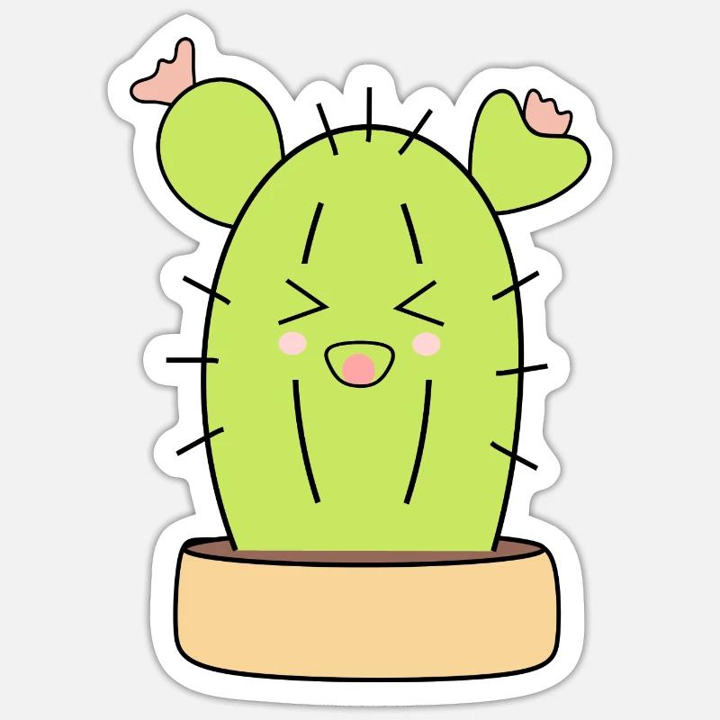 laughing cactus - Sticker size S (10 x 10 cm) - white matte