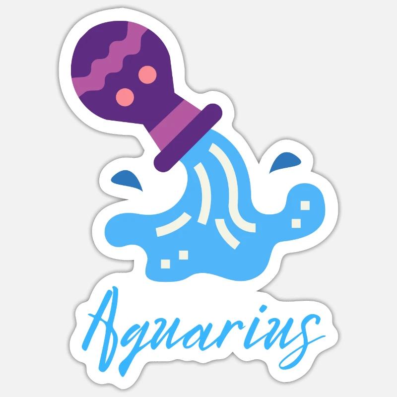 Aquarius 2 - Sticker taille S (10 x 10 cm) - blanc mat