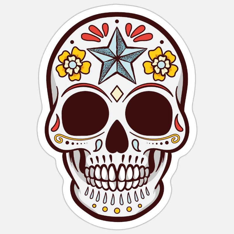 Sugar Skull Sticker size S (10 x 10 cm)