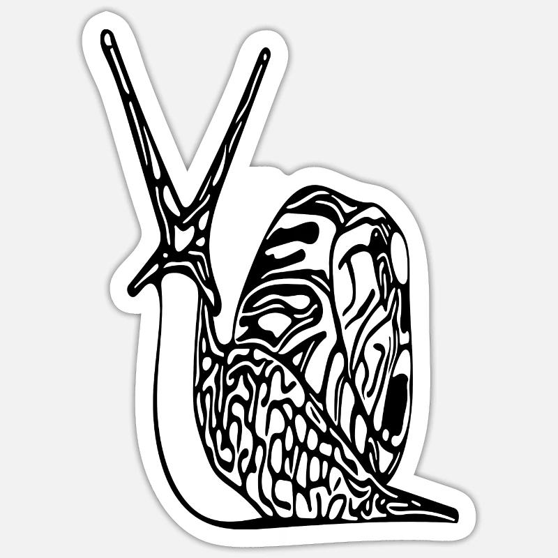 Mignon petit escargot - Sticker taille S (10 x 10 cm) - blanc mat