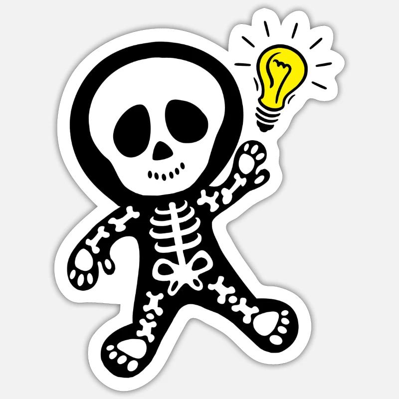 Halloween Skeleton Light - Sticker size S (10 x 10 cm) - white matte