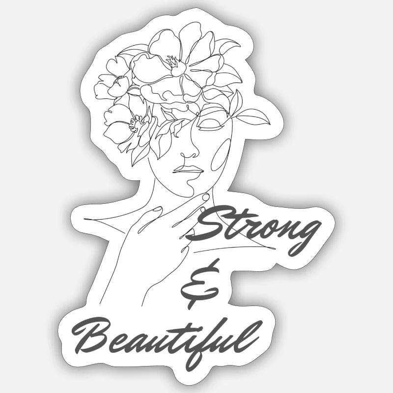 Fort et beau Sticker taille S (10 x 10 cm)