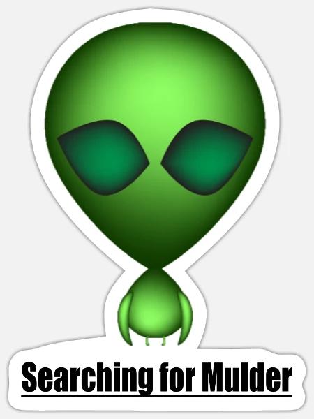Alien searching for Mulder - Sticker Größe S (10 x 10 cm) - Mattweiß