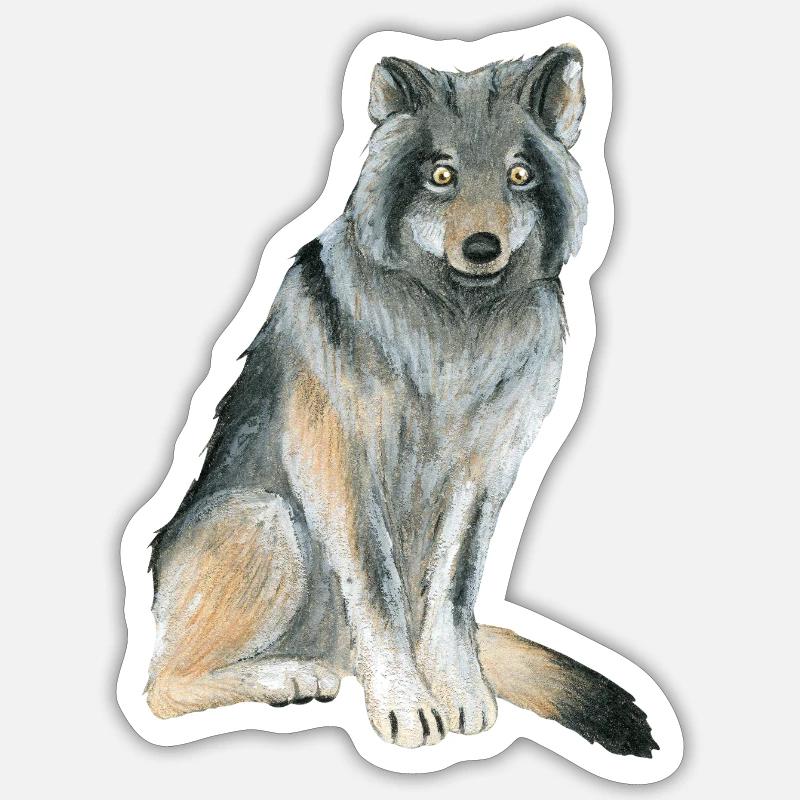 Wolf - Sticker Größe S (10 x 10 cm) - Mattweiß