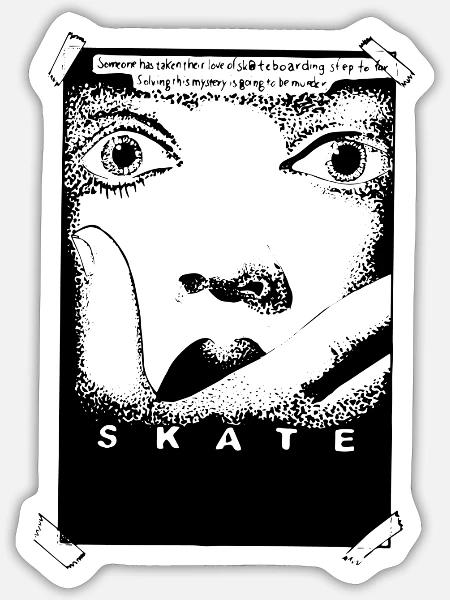 Scream Skate / DAS ZEUGS - Sticker Größe S (10 x 10 cm) - Mattweiß