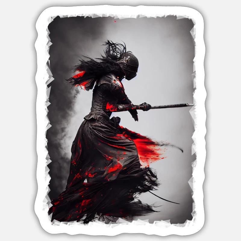 Samurai - Sticker size S (10 x 10 cm) - white matte