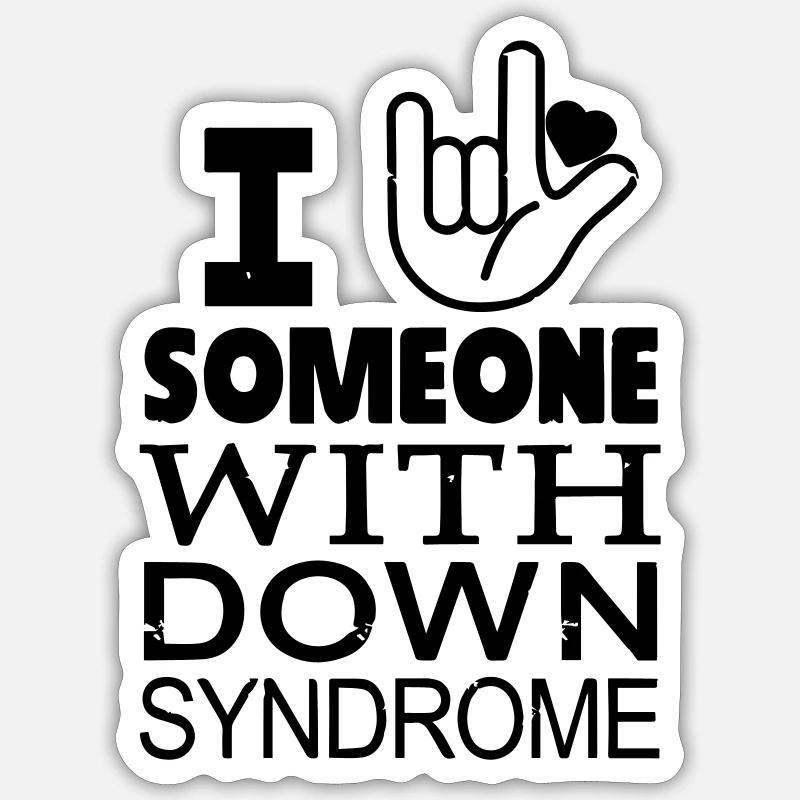 Down-Syndrom Liebhaber - Sticker Größe S (10 x 10 cm) - Mattweiß
