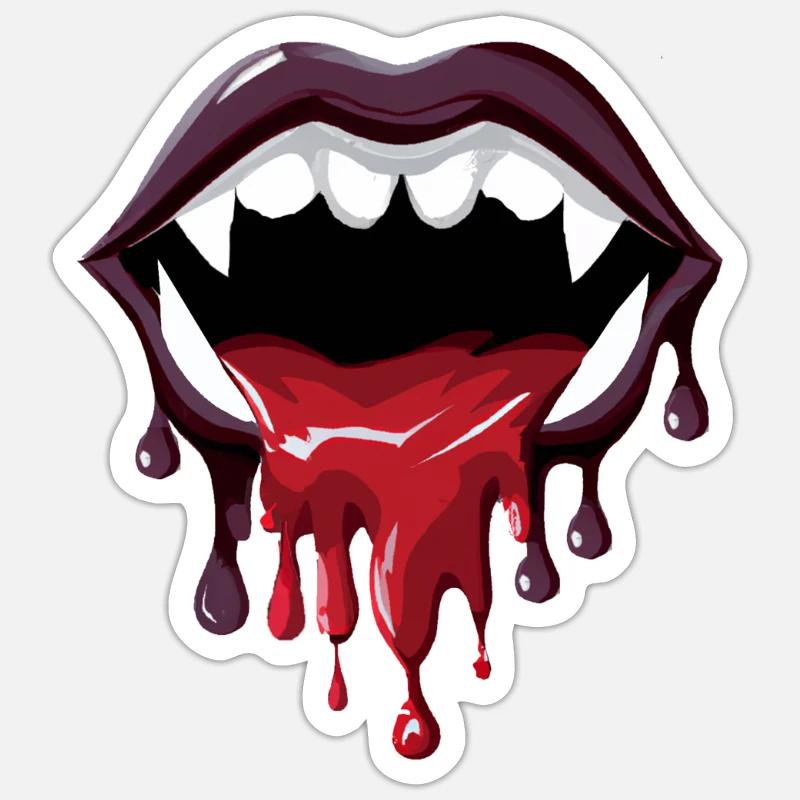 Dripping Vampire lips Sticker size S (10 x 10 cm)