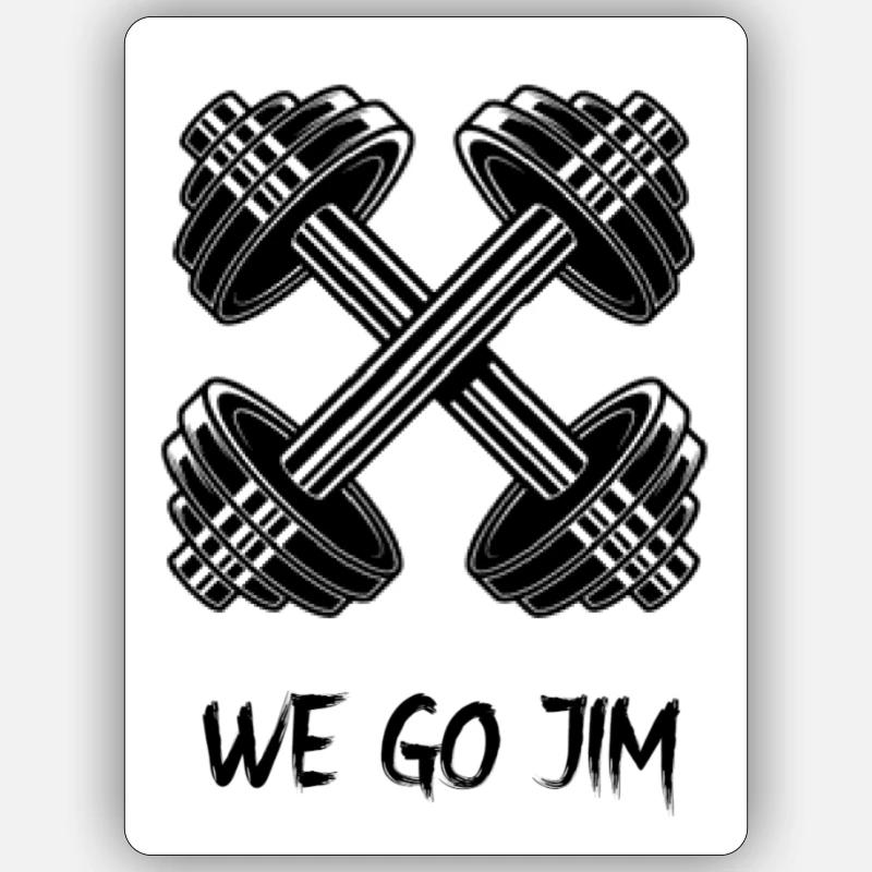We go gym - Sticker size S (10 x 10 cm) - white matte