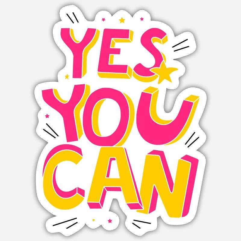 Si, tu peux - Sticker taille S (10 x 10 cm) - blanc mat