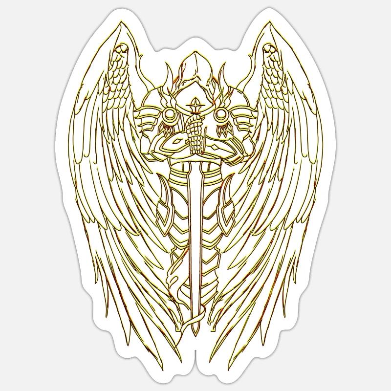 Erzengel Katholischer Heiliger Engel Heiliger Michael Heiliger - Sticker Größe S (10 x 10 cm) - Mattweiß