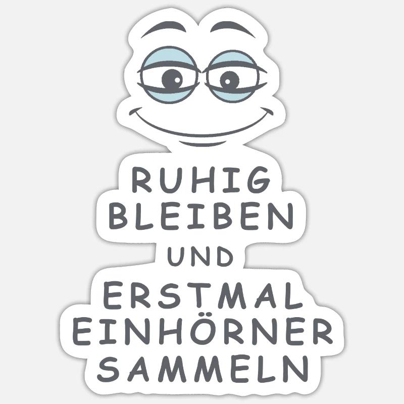 Einhörner sammeln - Sticker Größe S (10 x 10 cm) - Mattweiß
