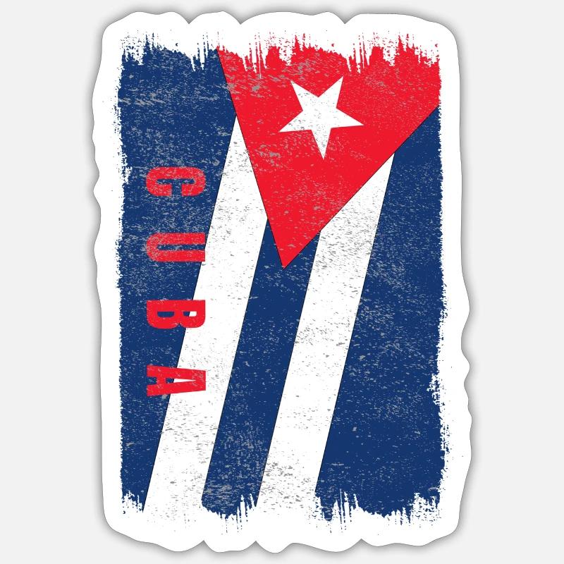 Drapeau de Cuba Sticker taille S (10 x 10 cm)